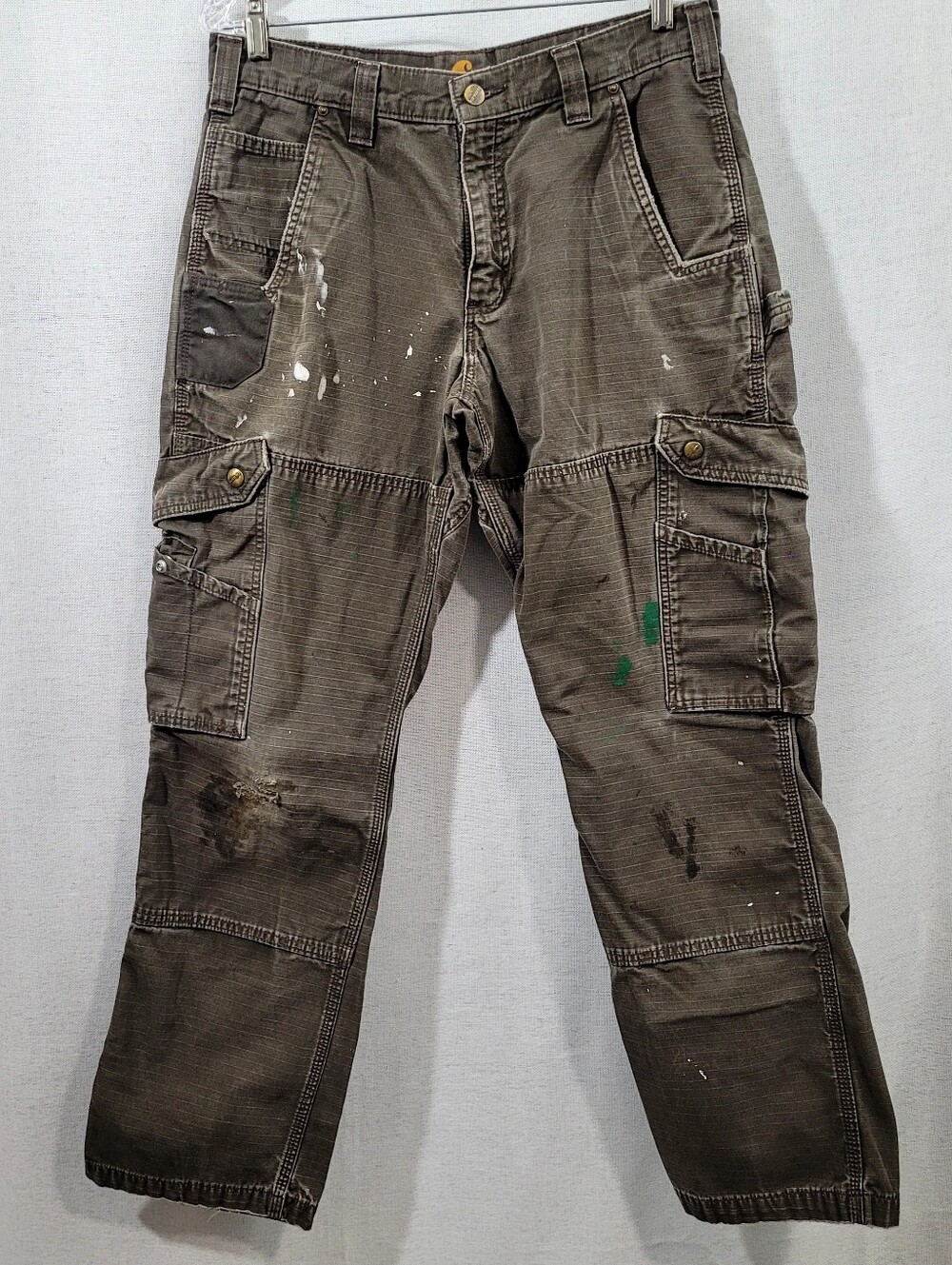 Carhartt B342 Thrashed Paint Splatter Cotton Ripstop Cargo Pants 32x32